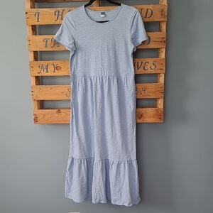 knee length dresses for ladies Flutter Sleeve Tiered Midi Dress in WHITE DOVE MULTI